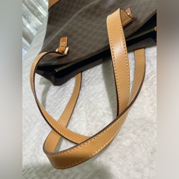 CELINE - Macadam bag - brown coated canvas with beige leather **FINAL PRICE** - Picture 10 of 16
